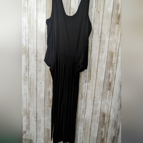 Gap Maxi length black Dress size large self front tie waist. solid black sizlarg - Picture 4 of 6